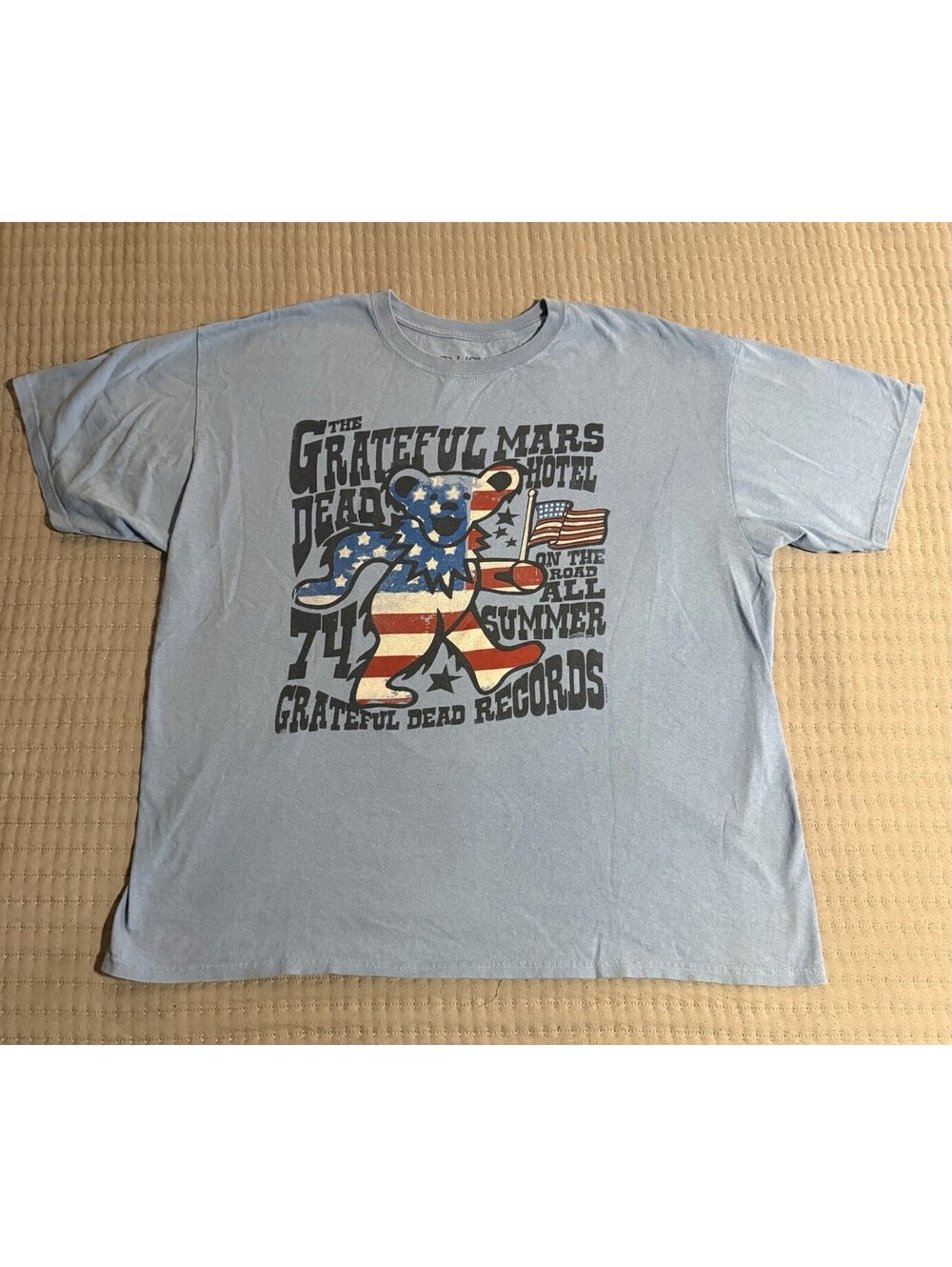 GRATEFUL DEAD TSHIRT MEDIUM LIQUID BLUE MARS HOTEL 74 ON THE ROAD ALL SUMMER XXL